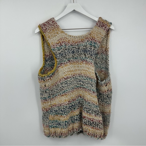 Handmade Sweater Vest Cardigan Size Medium Hoho Western Cottage Fall Cozy Knit - Picture 7 of 8